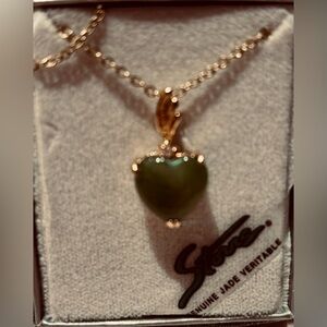 Jade Heart Necklace Authentic Vintage Valentine’s Day New in Box